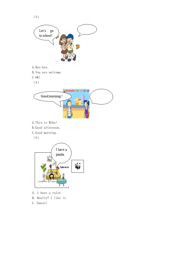 图片[3]-三年级英语上册期末测试卷1（人教PEP）-学霸吧