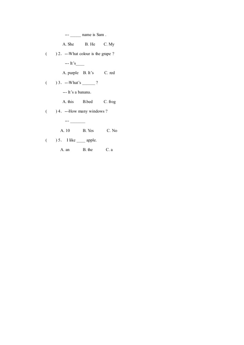 图片[2]-一年级英语上册Unit6习题(6)（人教一起点）-学霸吧