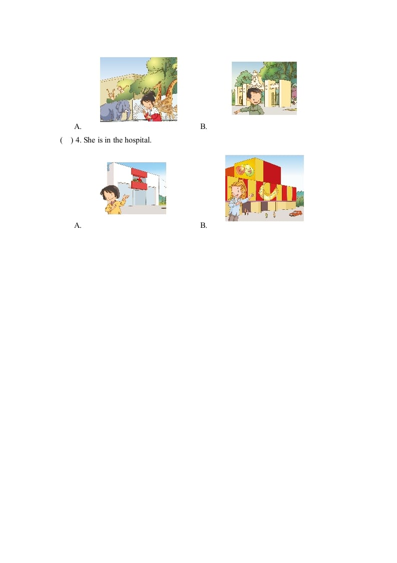 图片[3]-二年级英语上册Unit4_单元测试卷（人教版一起点）-学霸吧