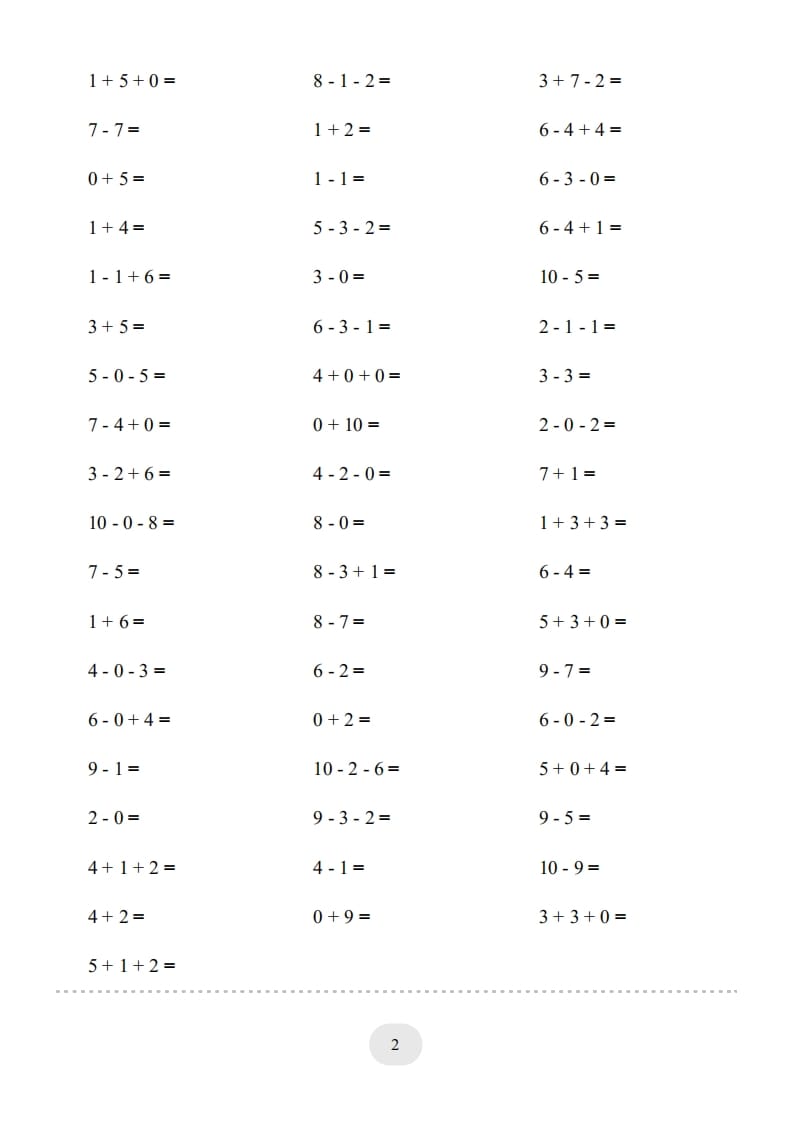 图片[2]-一年级数学上册（10以内的加减法–连加连减）2000题（人教版）-学霸吧