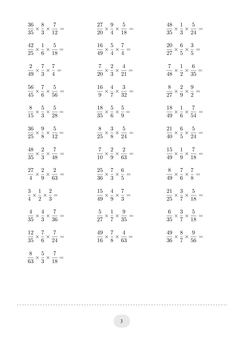 图片[3]-六年级数学上册▲口算题（分数连乘）连打版（人教版）-学霸吧