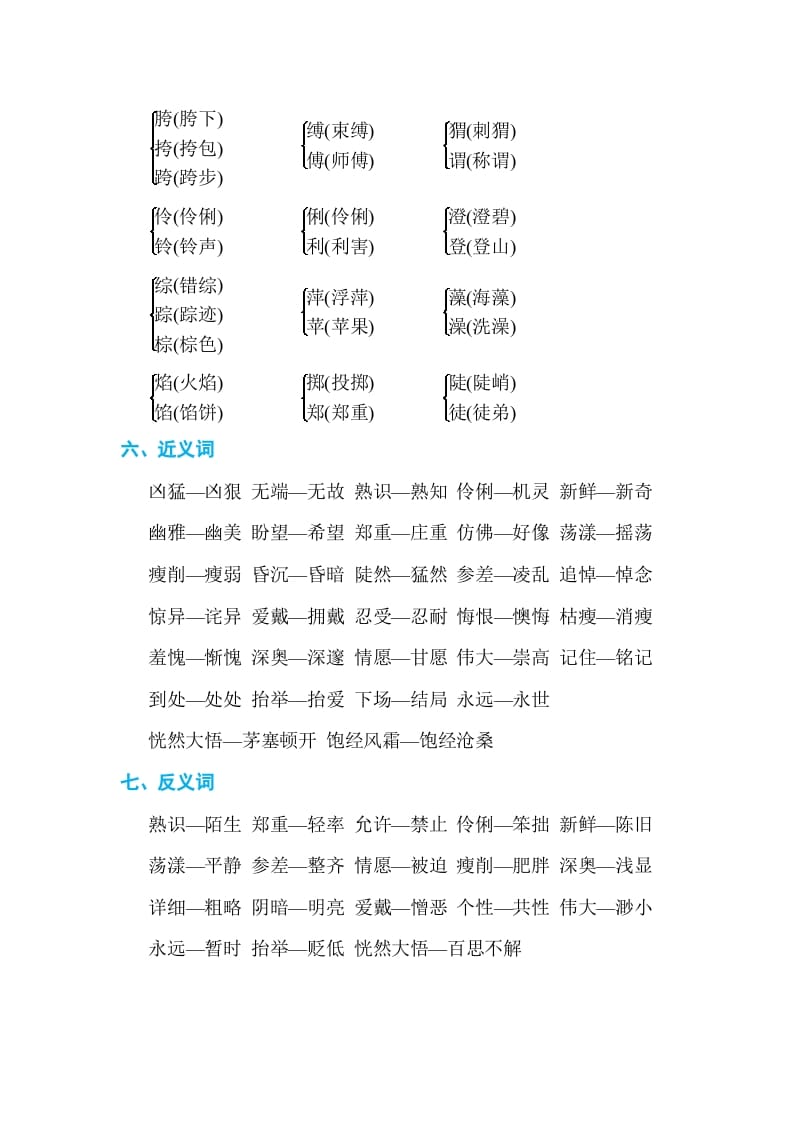 图片[2]-六年级语文上册第八单元单元知识小结（部编版）-学霸吧