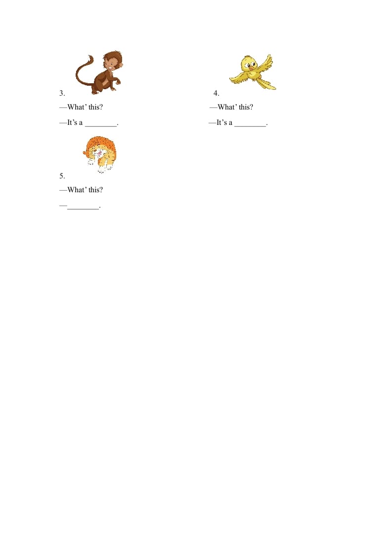 图片[2]-一年级英语上册Unit3_Lesson2课时训练（人教一起点）-学霸吧