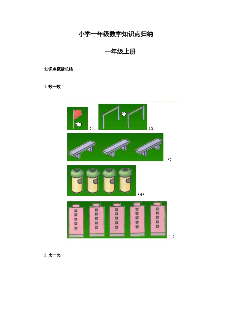 一年级数学下册小学知识点归纳-学霸吧