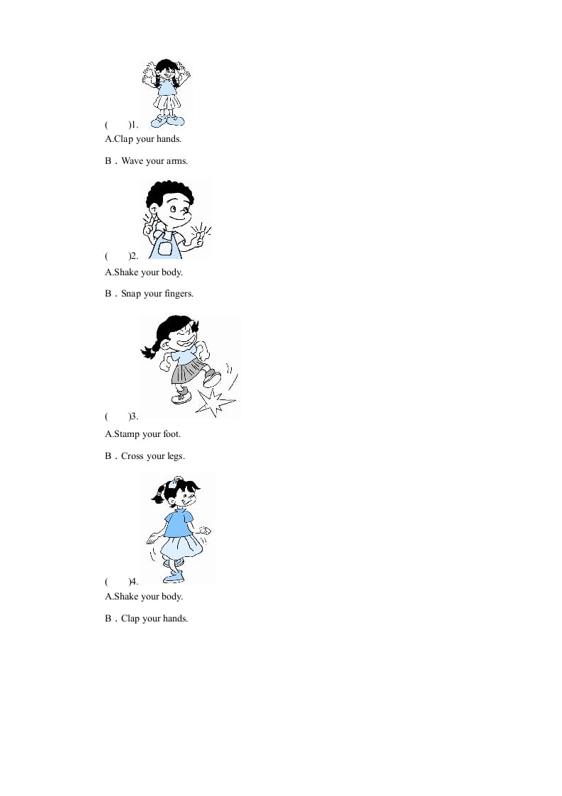 图片[2]-三年级英语上册课时测评unit3Lookatme-PartB练习及答案(2)（人教PEP）-学霸吧