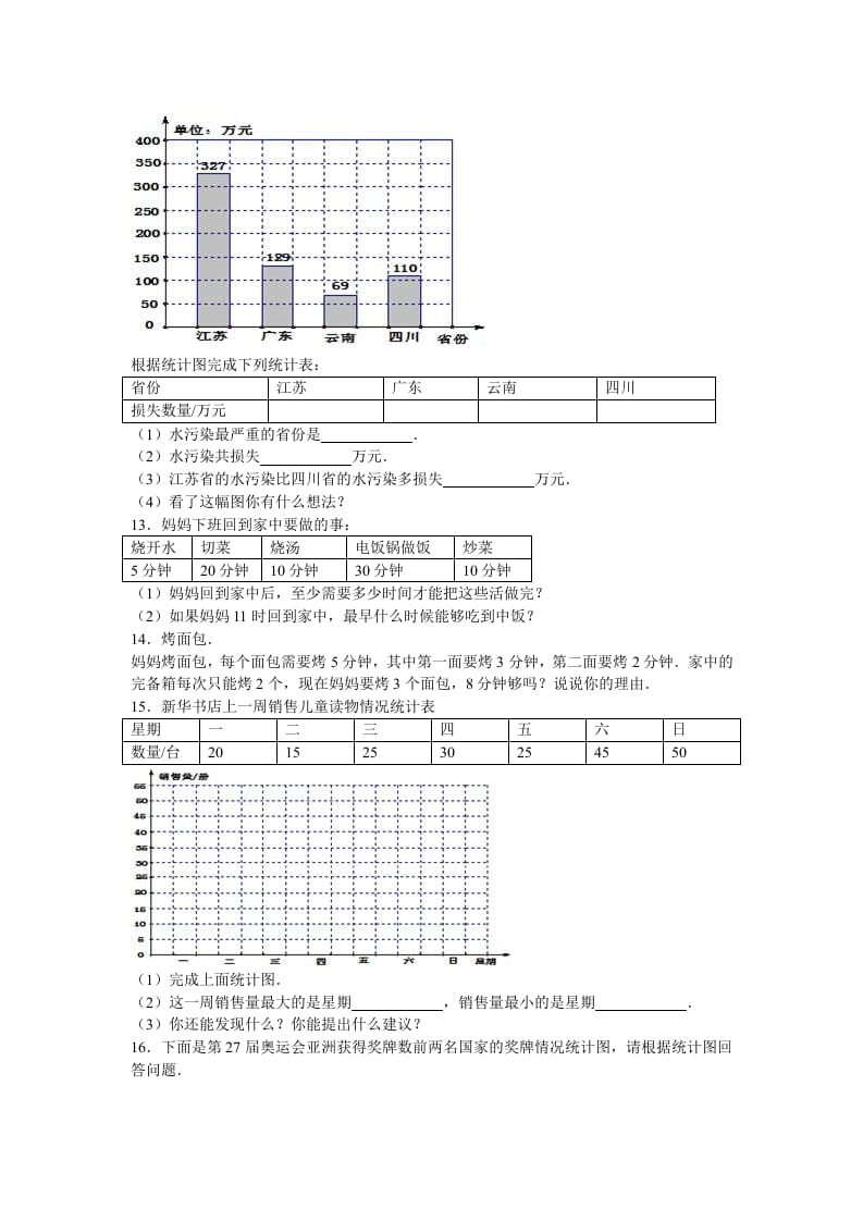 图片[3]-四年级数学上册第7单元测试卷1（人教版）-学霸吧