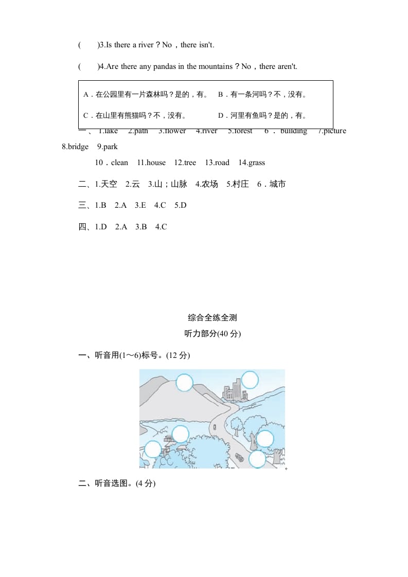 图片[2]-五年级英语上册Unit6《Inanaturepark》单元测试（人教版PEP）-学霸吧