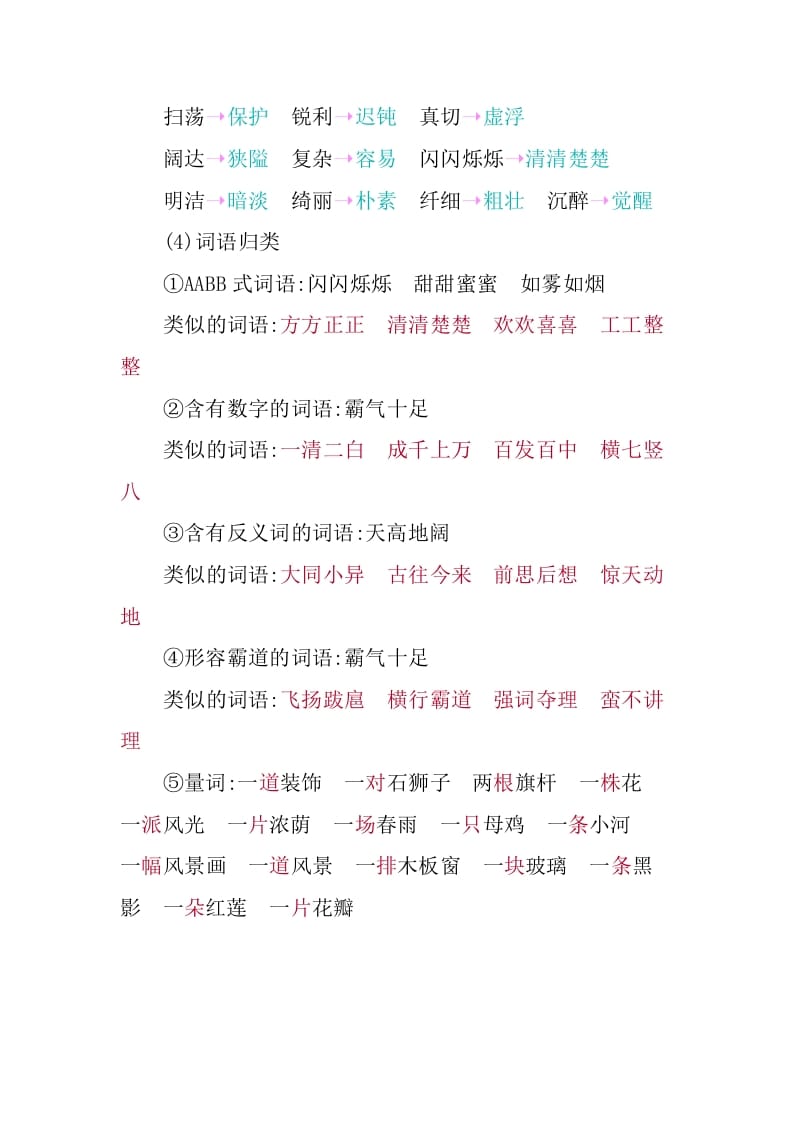 图片[3]-四年级语文下册第一单元知识小结-学霸吧
